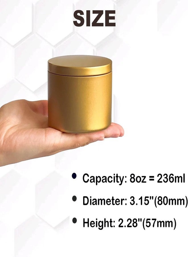 Phinicco Candle Tins 24 Pcs 8 oz Premium Golden Candle Jars - Image 3